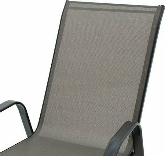 Outdoor Chair Metallic Calan Black / Grey 55x75x95cm