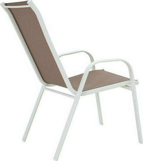 Καρέκλα Calan Λευκό / Καφέ 55x75x95εκ. Καρέκλα Calan Λευκό / Καφέ 55x75x95εκ.