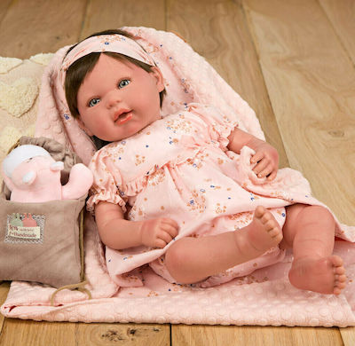 Munecas Arias Baby Doll Reborn Esther με Τσαντάκι και Αρκουδάκι for 3+ years 45 cm