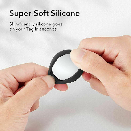 ESR Stick-On Case Silicone for AirTag Black / White