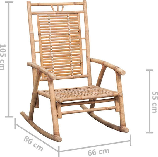 Schaukelstuhl Bamboo Cream mit Kissen 66x86x105εκ.