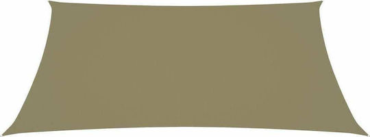 vidaXL Rectangular Shade Sail Beige With Hoop & with PU Coating 3x5m Rectangle made of Oxford fabric