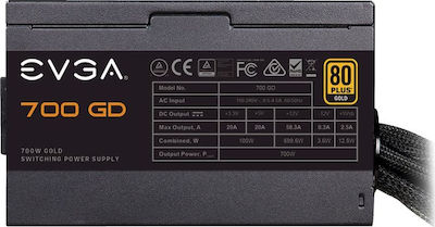 EVGA 700 GD 700W Schwarz Computer-Netzteil Voll verkabelt 80 Plus Gold