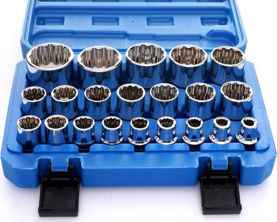 Kraft & Dele Căpăcei Multidenti cu Patrat de Prindere 1/2" Set 21buc