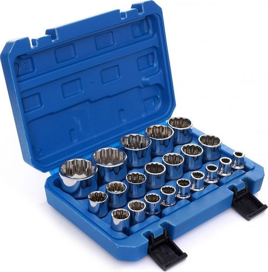 Kraft & Dele Căpăcei Multidenti cu Patrat de Prindere 1/2" Set 21buc