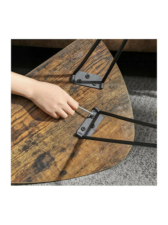 Oval Central Wooden Coffee Table Brown 2 Pieces 2 Pieces W60xL38xH47.5cm