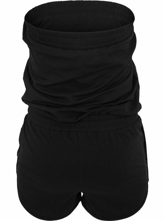 Women's Strapless One-piece Shorts Black