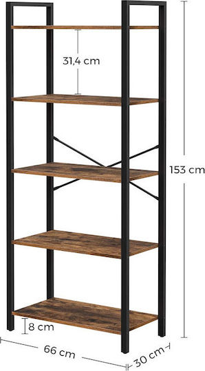 Vasagle Bücherregal Braun 66x30x153cm
