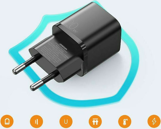 Joyroom Φορτιστής Χωρίς Καλώδιο με Θύρα USB-C Power Delivery Μαύρος (L-P202)