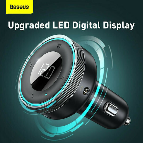 Baseus FM Transmitter Αυτοκινήτου με AUX / MicroSD / USB Γρήγορης Φόρτισης QC3.0