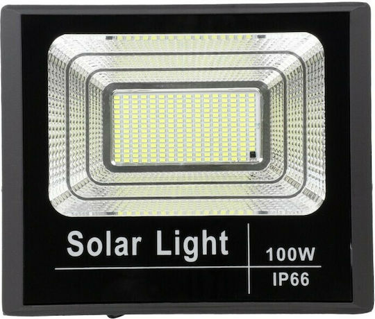 GloboStar Waterproof Solar LED Flood Light 100W Cold White 6000K with Photocell and Remote Control IP66