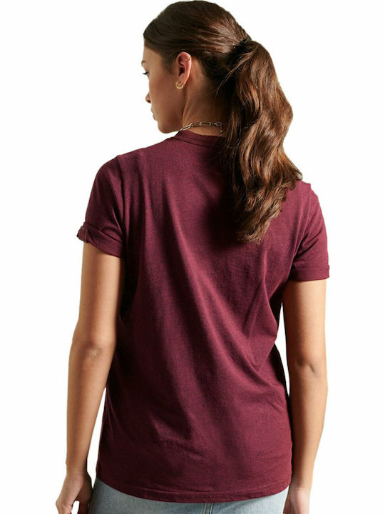 Superdry Glitter Sparkle Γυναικείο T-shirt Boston Burgundy