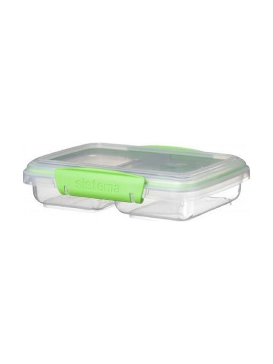 Sistema Back to School Lunch Box Plastic Πράσινο Suitable for for Lid for Microwave Oven 3pcs