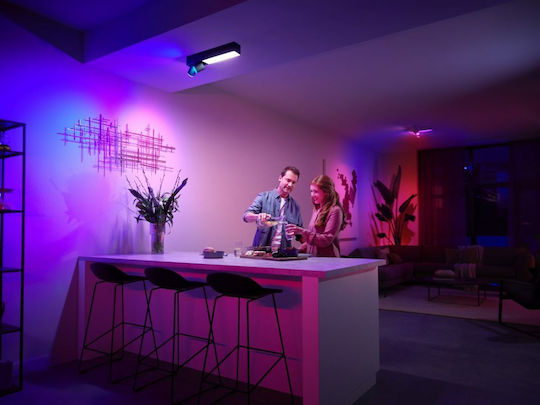 Philips Centris Διπλό Σποτ με Ντουί GU10 σε Μαύρο Χρώμα