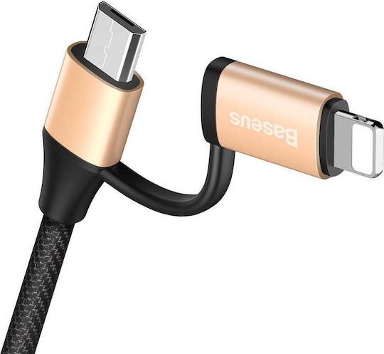 Baseus Yiven Braided USB to Lightning / micro USB Cable 2A Χρυσό 1m CAMLYW-1V