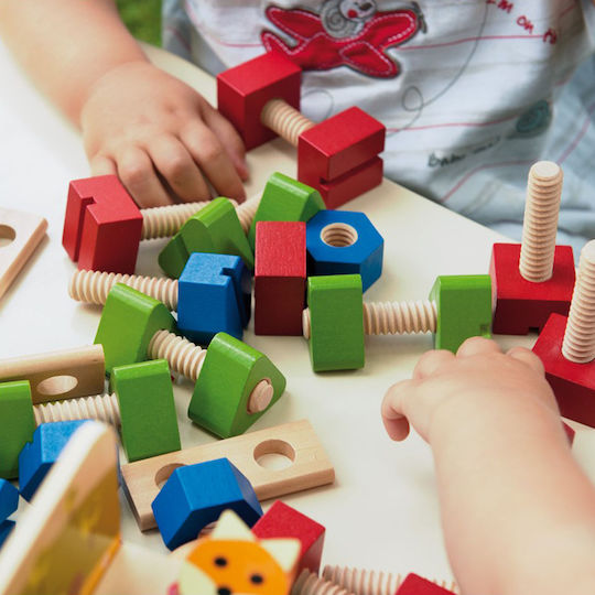 Andreu Toys Παιχνίδι Κατασκευών Ξύλινo Bolts And Nuts