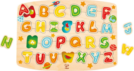Lemnos Puzzle pentru Copii cu Îmbinări Alphabet Peg pentru 3+ ani+ Ani 26buc Hape