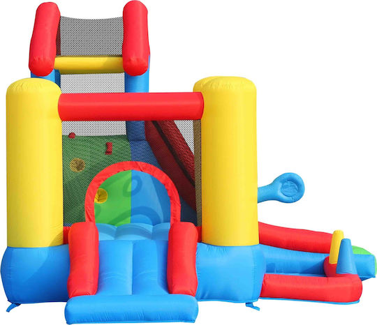 Happy Hop Saltea Gonflabilă Play House Cu Tobogan Gonflabil Și Tobogan Pentru 5-10 Ani