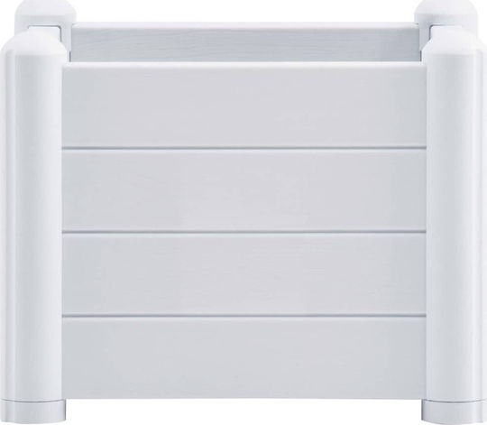 vidaXL Raised White Planter Box Plastic White 43x43x35cm.