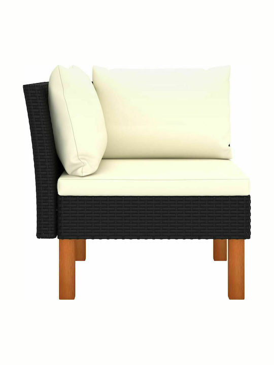Canapea de colț Exterior Rattan cu Perne 129x64.5x67cm
