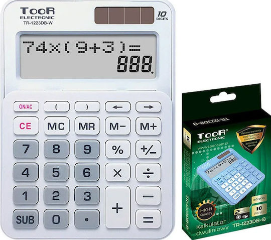 TooR Toor TR-1223DB Calculator 10 Cifre în Culoarea Alb 1buc