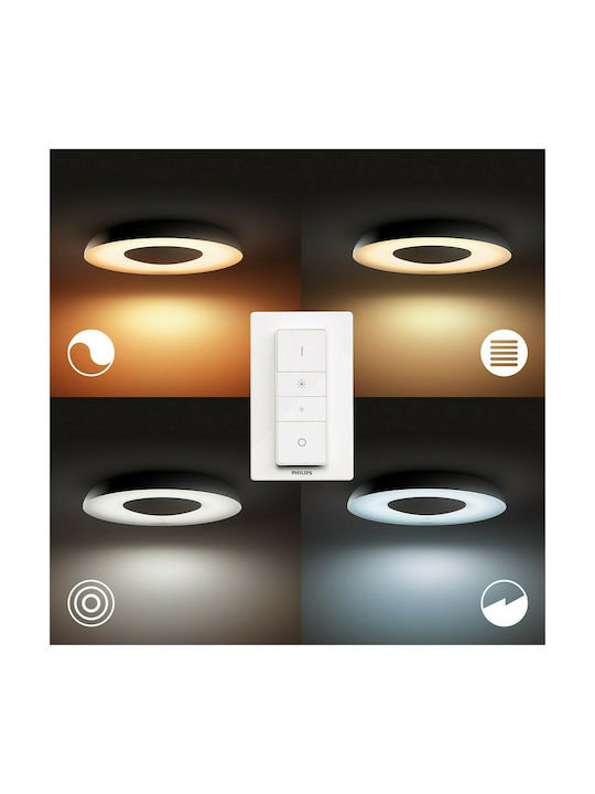 Philips Hue Still Smart Deckenleuchte 39.1cm Schwarz mit Integrierter LED