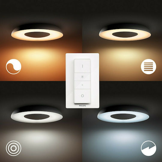 Philips Hue Still Smart Ceiling Mount Light 39.1cm Black with Integrated LED