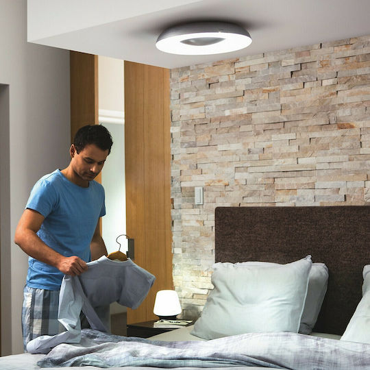 Philips Hue Still Smart Ceiling Mount Light 39.1cm Black with Integrated LED