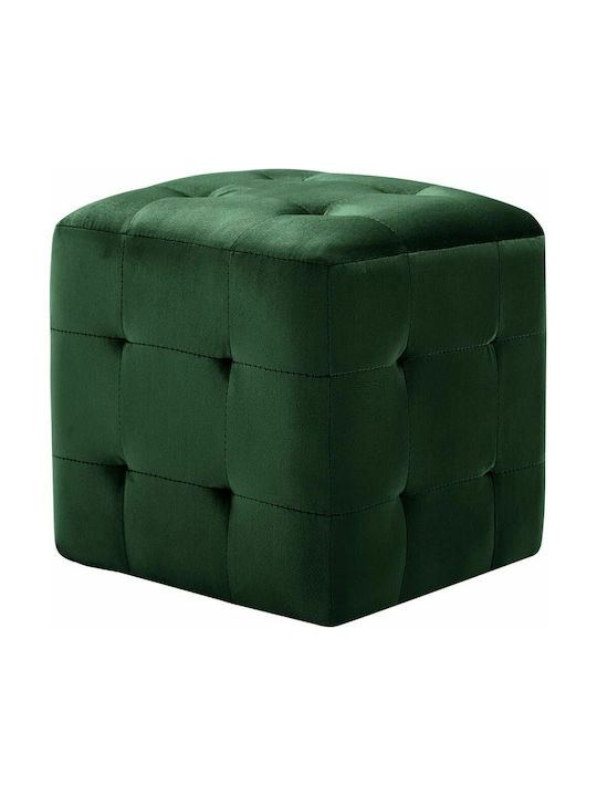 Stool For Living Room Upholstered with Velvet Greens 2pcs 30x30x30cm