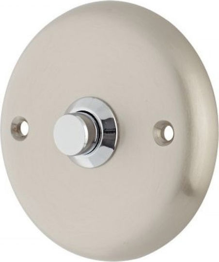 Zogometal 114 Complete Wall Push Bell Button with Frame Φ60 Silver