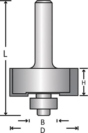 Benman Φρέζα σε Ξύλο 31.8mm x 54mm x 8mm με Οδηγό και Ρουλεμάν