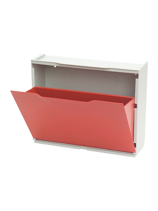 Unika Plastic Shoe Organizer with 2 Shelves Red 51x17.3x82cm