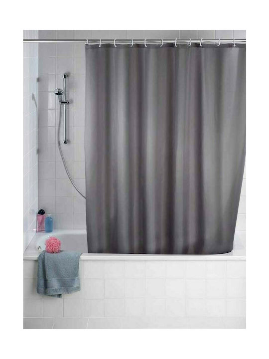 Wenko Plain Grey Shower Curtain 180x200cm Anti-moisture 20044100