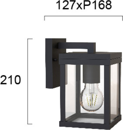 Viokef Keros Wall-Mounted Outdoor Lantern E27 IP23 12.7x21cm