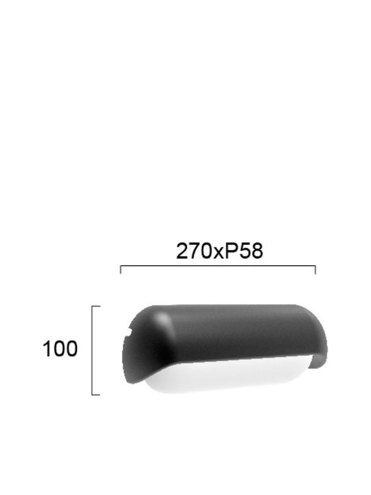 Viokef Titus Wandmontierte Außen-Deckenleuchte LED IP65 13W mit Warmweiß Licht 27x10x58εκ.