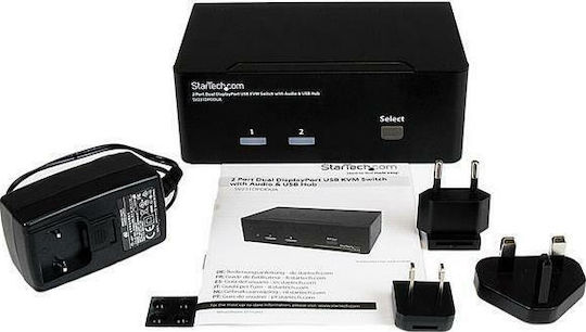 StarTech 2 Port Dual DisplayPort USB KVM Switch with Audio