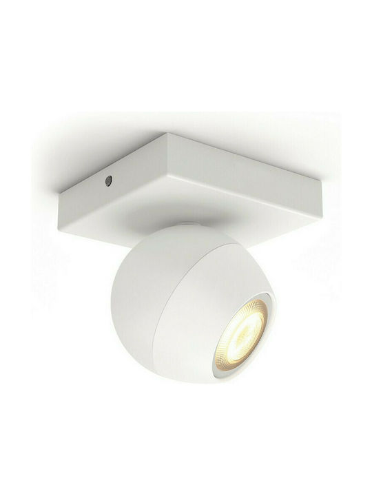 Philips Buckram Μονό Σποτ με Ντουί GU10 σε Λευκό Χρώμα