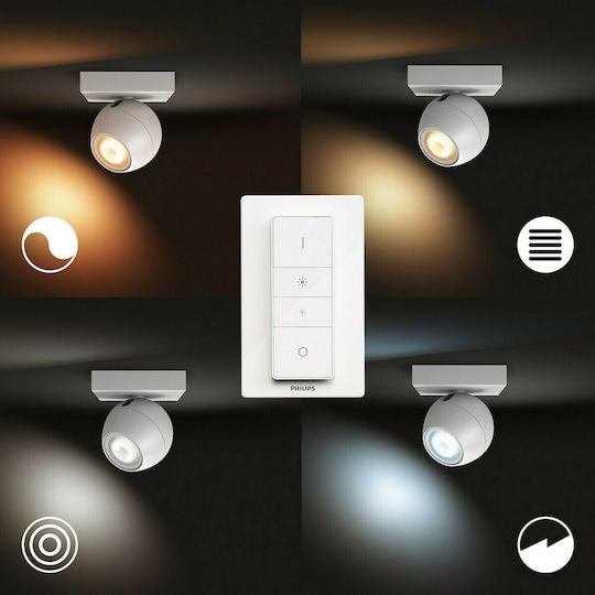 Philips Buckram Einzel Spot mit Fassung GU10 in Weiß Farbe