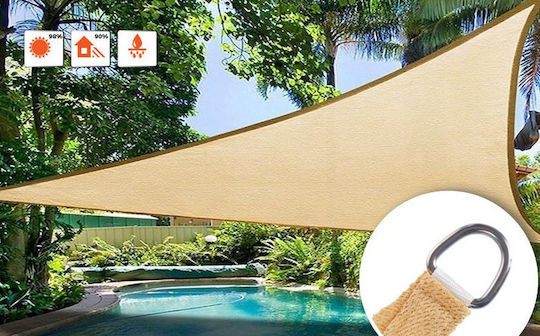 Grasher Ε220 Triangle Shade Sail Beige With Hoop 3.6m 180gr/m²