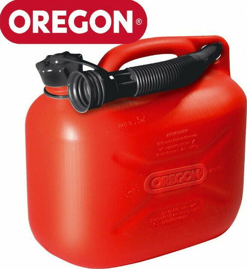 Oregon Fuel Plastic Can with Extension Tube 5lt Red