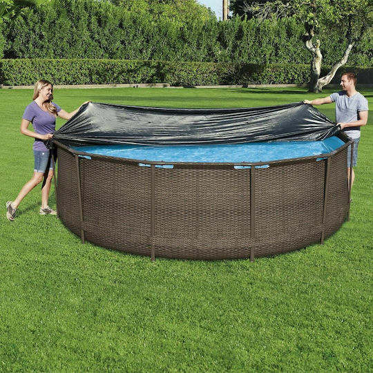 Bestway Round Pool Cover Flowclear Gray Pool Cover Diameter 366cm 1pcs