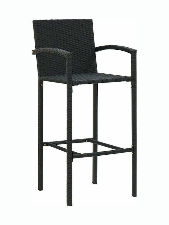 Scaune De Bar Din Rattan Negre 4 Buc 52x56x118cm Scaune De Bar Din Rattan Negre 4 Buc 52x56x118cm