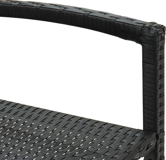 Σκαμπό Μπαρ Εξωτερικού Χώρου Rattan Μαύρο 4τμχ 52x56x118cm