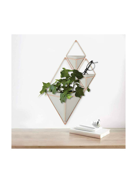 Umbra Set Wanddekorationen aus Keramik Trigg Small Grey/Copper 12x6.4x19cm 2pcs