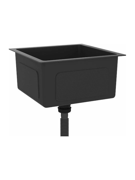vidaXL Drop-In Sink Inox Satin W40xD40cm Black