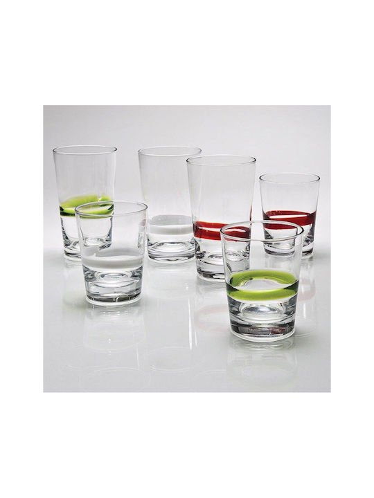 Cryspo Trio Hayman Set of Glasses Whiskey made of Glass Red 6pcs