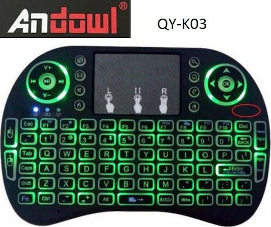 Andowl QY-K03 Wireless Keyboard with Touchpad English US