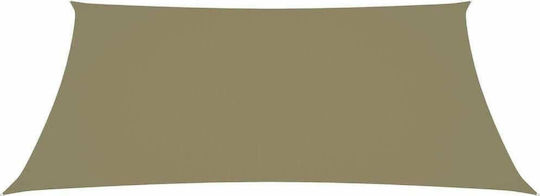 vidaXL Rectangular Shade Sail Beige With Hoop & with PU Coating 3x4m Rectangle made of Oxford fabric