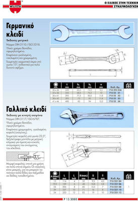 Wurth Γαλλικό Κλειδί Μήκους 206mm με Άνοιγμα Σιαγόνων έως 24mm
