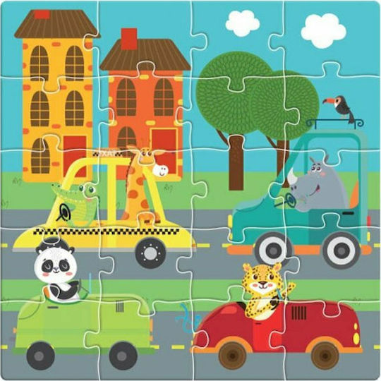 Παιδικό Puzzle Ζωάκια Στην Πόλη για 3+ Ετών 60pcs Luna